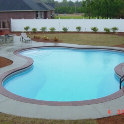 Vinyl Liner Swimming Pool with Firepit and Hot Tub